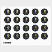 Sticker Rond Sceau d'enveloppe du 5e anniversaire (Feuille)