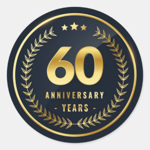 Sticker Rond Sceau d'enveloppe du 60e anniversaire