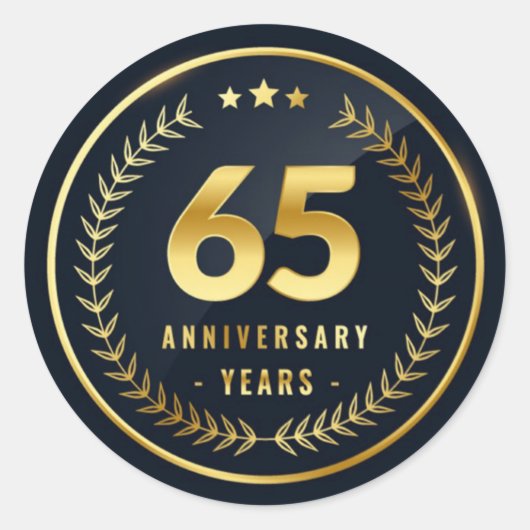Sticker Rond Sceau d'enveloppe du 65 ans (Devant)