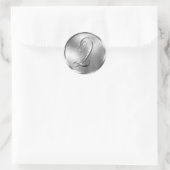 Sticker Rond Sceau d'enveloppe en argent monogramme Q NONMETALL (Sac)