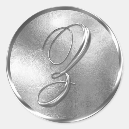 Sticker Rond Sceau d'enveloppe en argent monogramme Z non MÉTAL (Devant)