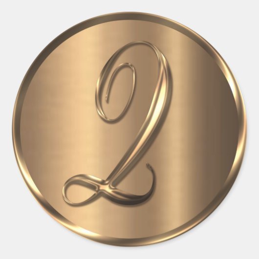 Sticker Rond Sceau d'enveloppe en bronze monogramme Q NONMETALL (Devant)