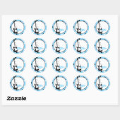 Sticker Rond Sceau d'enveloppe en GUITARE BLEUE ROCK STAR (Feuille)