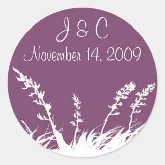 Sticker Rond Sceau d'enveloppe en silhouette de jardin personna