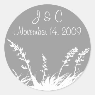 Sticker Rond Sceau d'enveloppe en silhouette de jardin personna