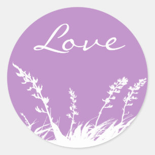 Sticker Rond Sceau d'enveloppe en silhouette du jardin d'amour