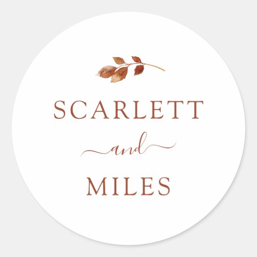 Sticker Rond Sceau d'enveloppe en terre cuite de automne minima (Devant)