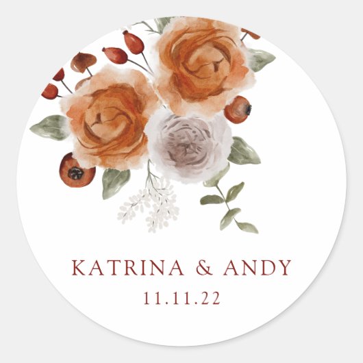 Sticker Rond Sceau d'enveloppe faire-part de mariage (Devant)