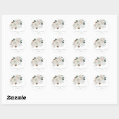 Sticker Rond Sceau d'enveloppe faire-part de mariage (Feuille)