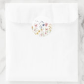 Sticker Rond Sceau d'enveloppe Fleur sauvage Boho (Sac)