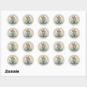 Sticker Rond Sceau d'enveloppe florale (Feuille)