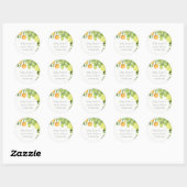 STICKER ROND SCEAU D'ENVELOPPE FLORALE DE CACTUS SUCCULTE (Feuille)