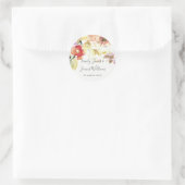 STICKER ROND SCEAU D'ENVELOPPE FLORALE D'EAU ROSE PEACH SUBTILE (Sac)