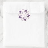 Sticker Rond Sceau d'enveloppe florale élégant Paisley Violet (Sac)