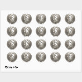 Sticker Rond Sceau d'enveloppe G Monogramme en argent (Feuille)
