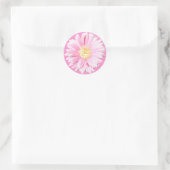 Sticker Rond Sceau d'enveloppe Gerbera rose (Arrière - plan fac (Sac)