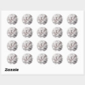 Sticker Rond Sceau d'enveloppe grise chaude Peony (Feuille)