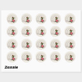 Sticker Rond Sceau d'enveloppe mariage (Feuille)
