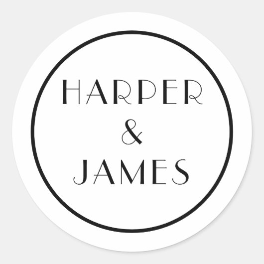 Sticker Rond Sceau d'enveloppe mariage à la parisienne (Devant)