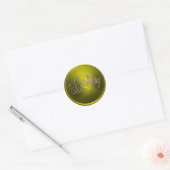 Sticker Rond Sceau d'enveloppe Mariage Acide Jaune et Or (Enveloppe)