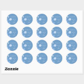 Sticker Rond Sceau d'enveloppe Mariage bleu marguerite (Feuille)