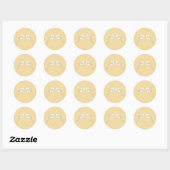 Sticker Rond Sceau d'enveloppe Mariage Brown/Tan Inséparables (Feuille)