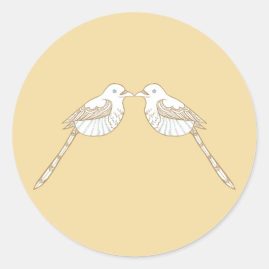 Sticker Rond Sceau d'enveloppe Mariage Brown/Tan Inséparables (Devant)