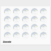 Sticker Rond Sceau d'enveloppe Mariage Customisé Blue Hydrangea (Feuille)