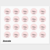 Sticker Rond Sceau d'enveloppe Mariage de calligraphie rose vif (Feuille)