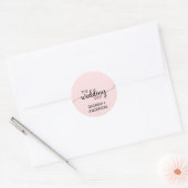 Sticker Rond Sceau d'enveloppe Mariage de calligraphie rose vif (Enveloppe)