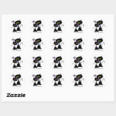 Sticker Rond Sceau d'enveloppe Mariage de chat noir (Feuille)