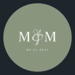 Sticker Rond Sceau d'enveloppe Mariage de Monogramme vert profo<br><div class="desc">Ajoutez une touche de sophistication et de charme personnel à votre correspondance mariage avec nos joints d'enveloppes de monogramme Deep Sage Green. Parfaits pour un thème de mariage moderne et élégant,  ces sceaux fournissent une touche de finition raffinée qui fera ressortir vos invitations.</div>