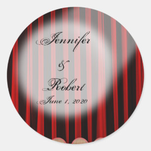 Sticker Rond Sceau d'enveloppe Mariage de scène en velours roug