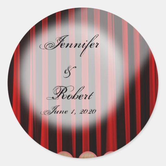 Sticker Rond Sceau d'enveloppe Mariage de scène en velours roug (Devant)