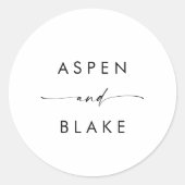 Sticker Rond Sceau d'enveloppe Mariage de script moderne (Devant)