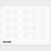 Sticker Rond Sceau d'enveloppe Mariage de script or rustique (Feuille)
