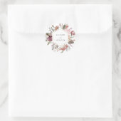 Sticker Rond Sceau d'enveloppe mariage | Dusty Rose (Sac)