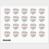Sticker Rond Sceau d'enveloppe Mariage Dusty Rose Blue Hydrange (Feuille)