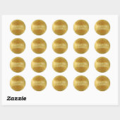Sticker Rond Sceau d'enveloppe Mariage en or chic (Feuille)