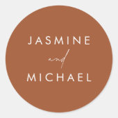 Sticker Rond Sceau d'enveloppe Mariage en terre cuite moderne S (Devant)