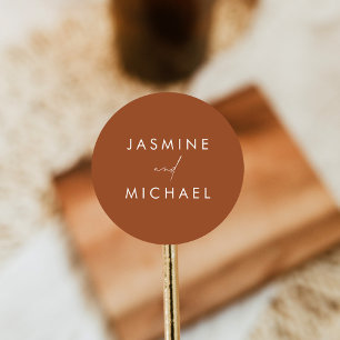 Sticker Rond Sceau d'enveloppe Mariage en terre cuite moderne S