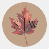 Sticker Rond Sceau d'enveloppe Mariage en terre cuite simple de (Devant)