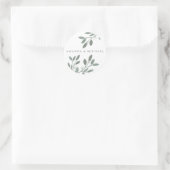 Sticker Rond Sceau d'enveloppe Mariage Eucalyptus élégant (Sac)