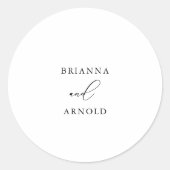 Sticker Rond Sceau d'enveloppe Mariage minimaliste chic classiq (Devant)
