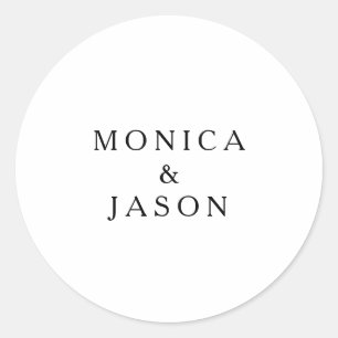 Sticker Rond Sceau d'enveloppe Mariage minimaliste classique