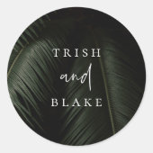 Sticker Rond Sceau d'enveloppe Mariage Moody Tropics (Devant)