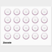 Sticker Rond Sceau d'enveloppe Mariage Ombre violet (Feuille)
