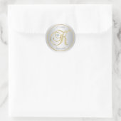 Sticker Rond Sceau d'enveloppe Mariage pour monogramme d'or d'a (Sac)