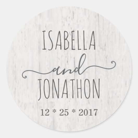 Sticker Rond Sceau d'enveloppe mariage | Romantique rustique (Devant)