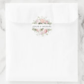 Sticker Rond Sceau d'enveloppe Mariage rose blanc (Sac)